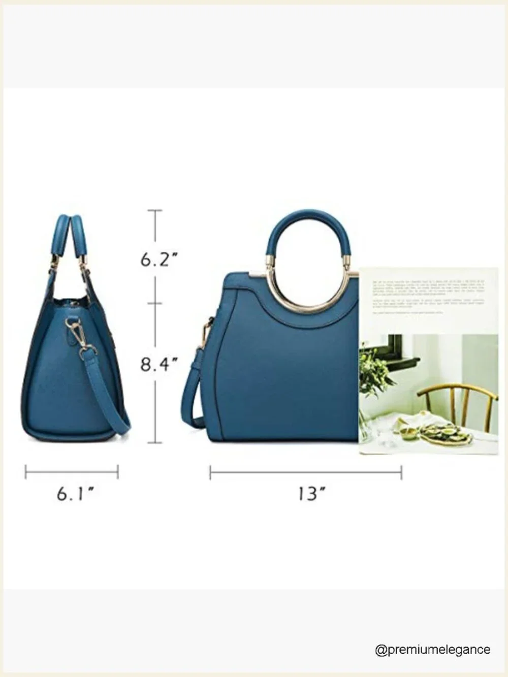Structured Satchel Tote Handbag with Adjustable Crossbody Strap